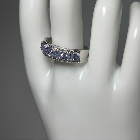 925 Silver Trillion Cut Tanzanite (December Birthstone) Ring Size 10 - Picture 12 of 16
